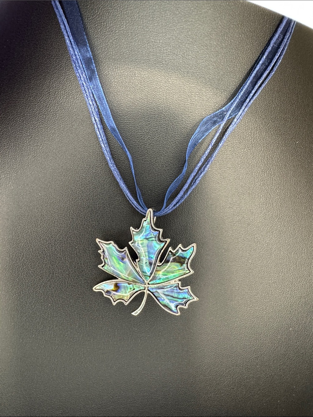 Abalone Leaf Pendant Necklace; N2032
